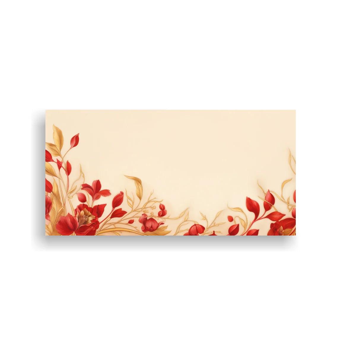 Cuadro ramas florales ondulantes con bayas rojas