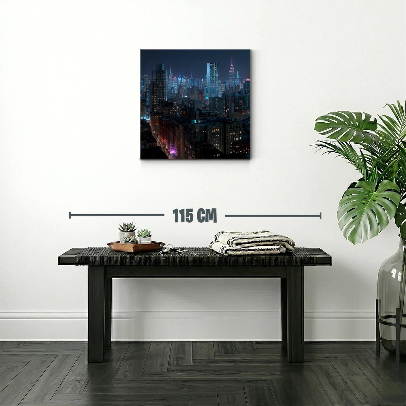 Panorámica nocturna de ciudad iluminada y vibrante — miniatura 2