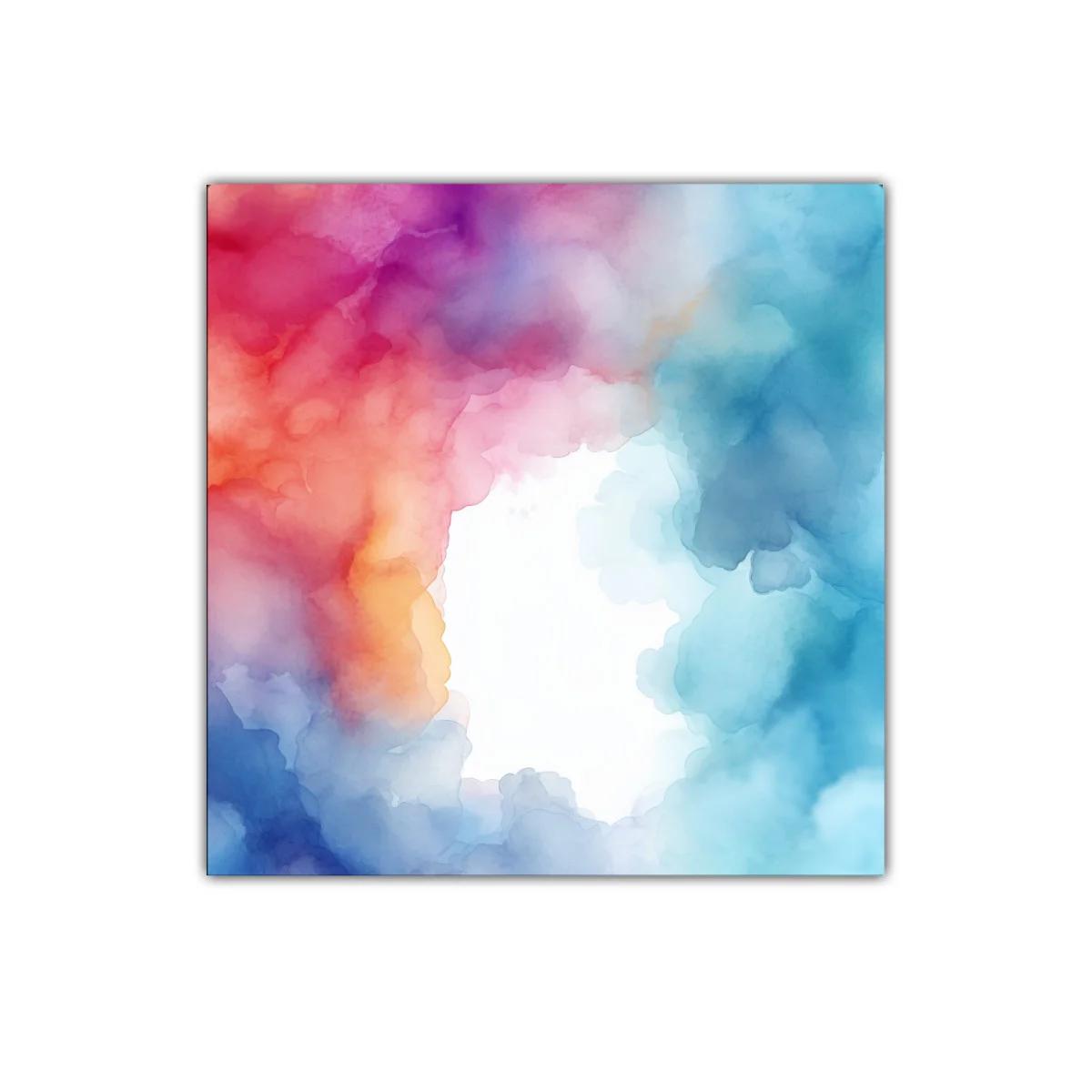 Cuadro abstracto con mezcla vibrante de colores cálidos y fríos — imagen principal