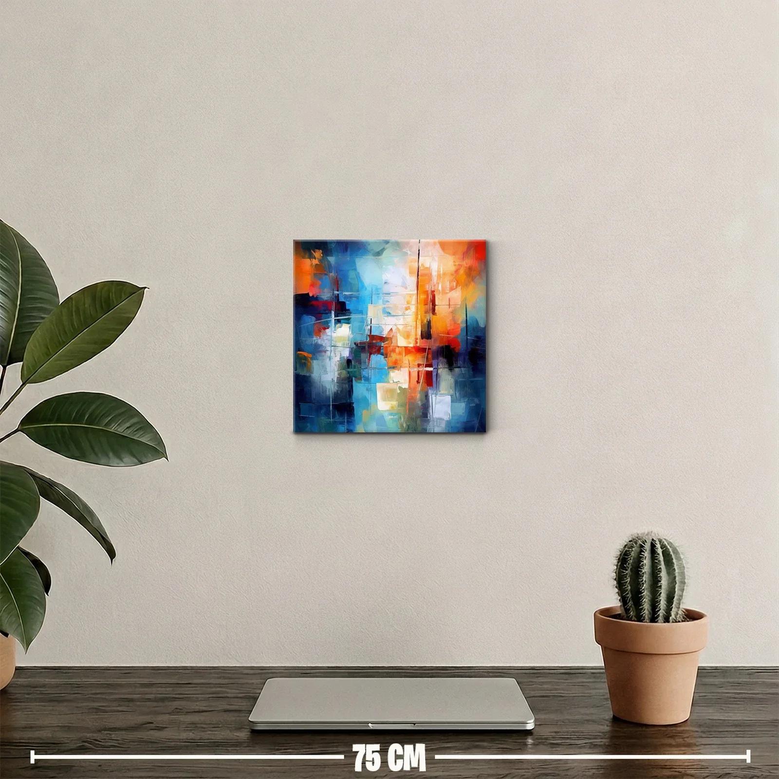 Composición abstracta moderna en tonos azul y naranja — miniatura 2