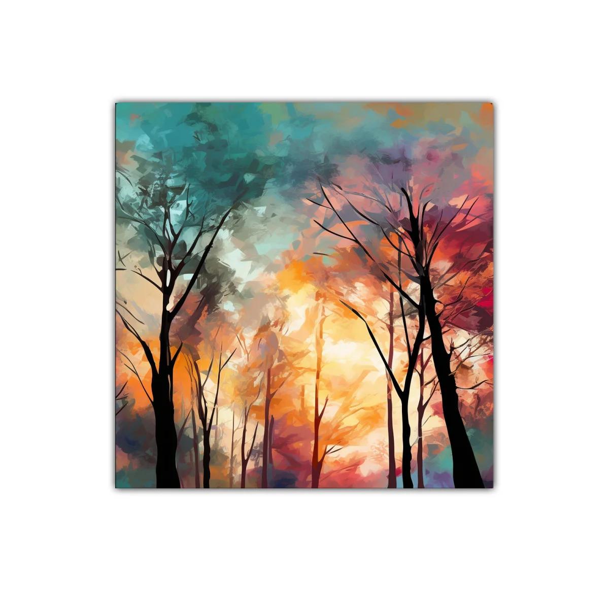 Paisaje Abstracto de Árboles al Atardecer Colorido — imagen principal