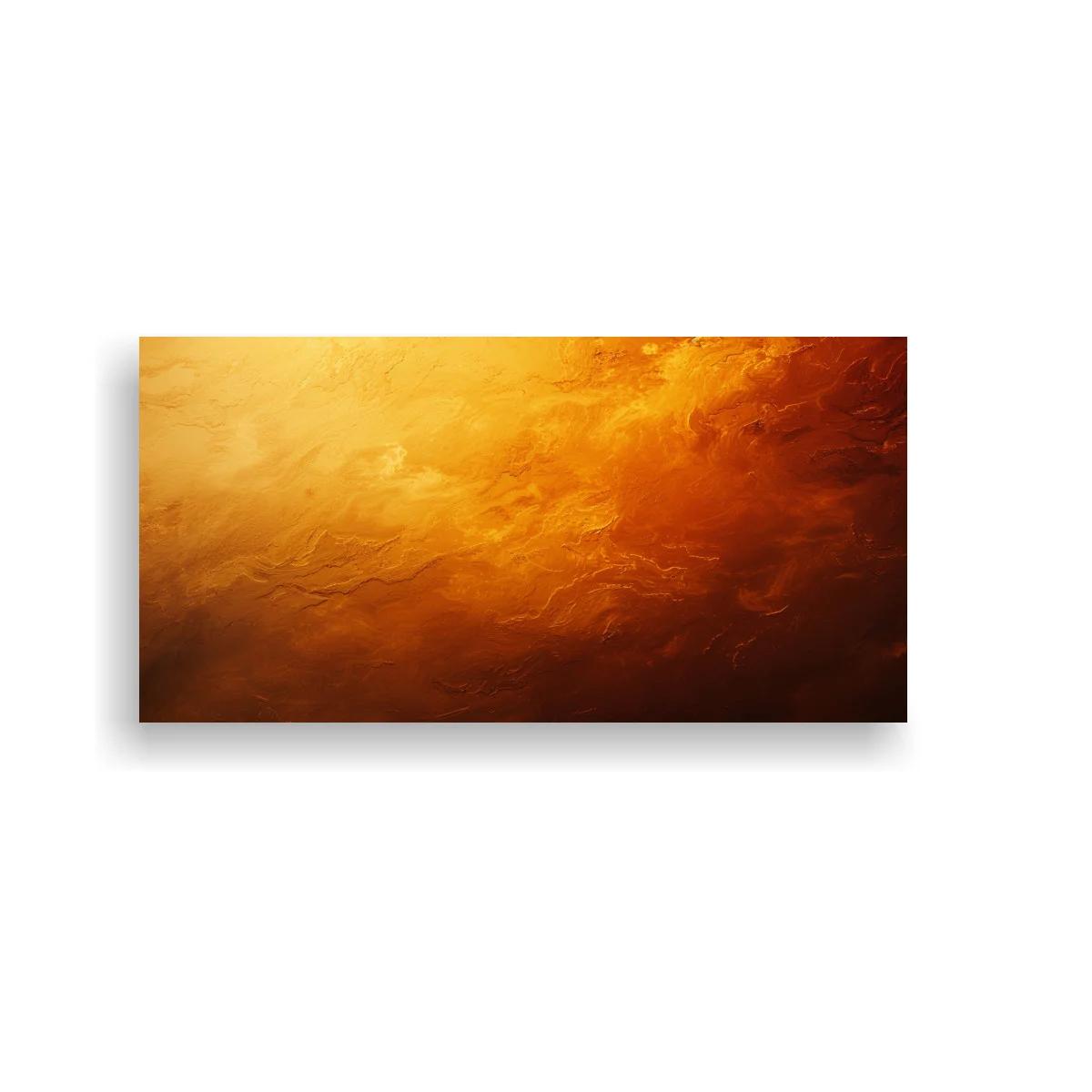 Cuadro cielo dorado abstracto con nubes difusas