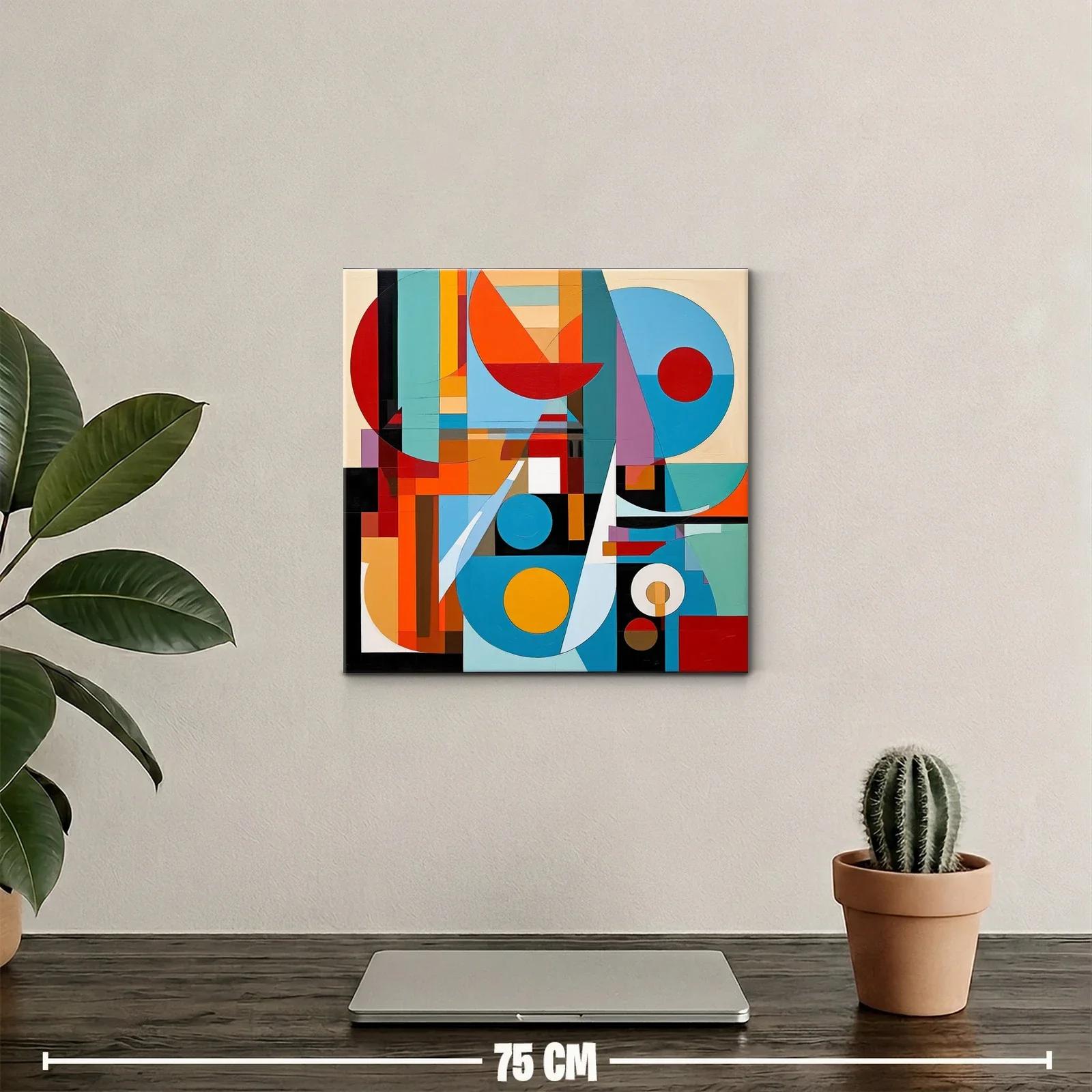 Composición geométrica vibrante con contrastes cálidos y fríos — miniatura 2
