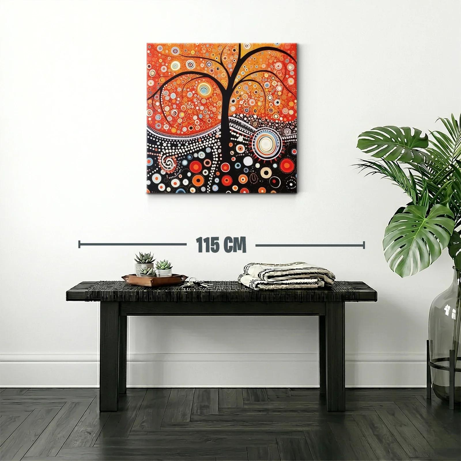 Árbol abstracto en vibrantes tonos cálidos y contrastes vivos — miniatura 2