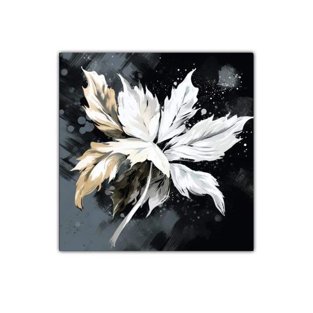 Flor abstracta en tonos neutros y contraste oscuro
