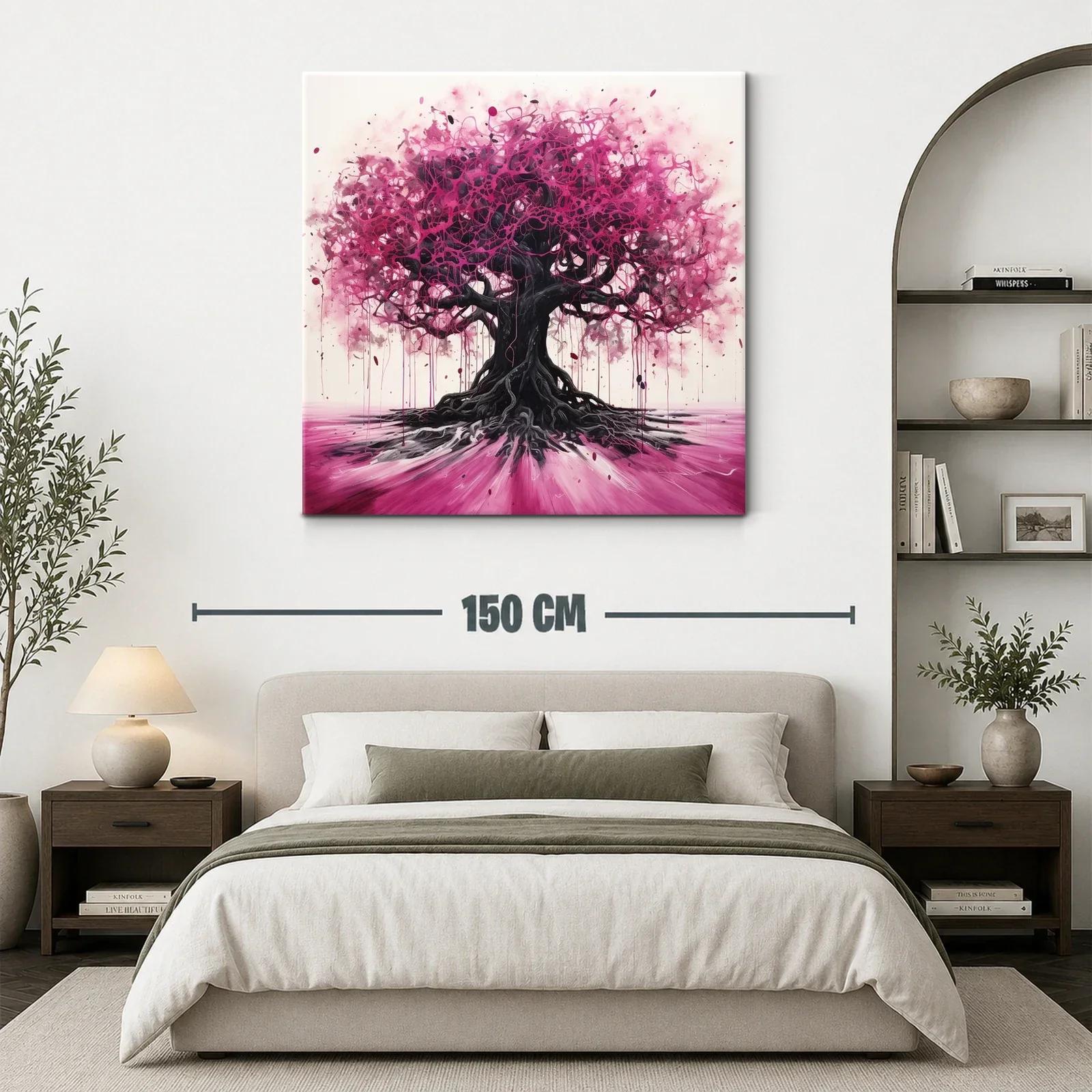 Árbol vibrante con ramas entrelazadas en tonos fucsia — miniatura 3