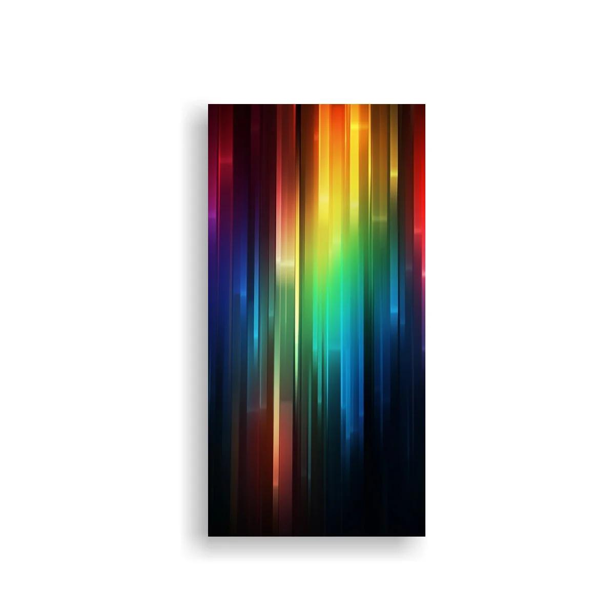 Cuadro rayos de luz multicolor con degradado arcoíris