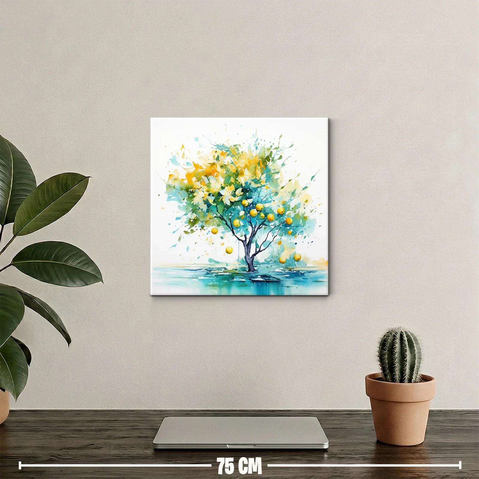 Árbol encantado con frutos en vibrantes tonos azules y amarillos — miniatura 2