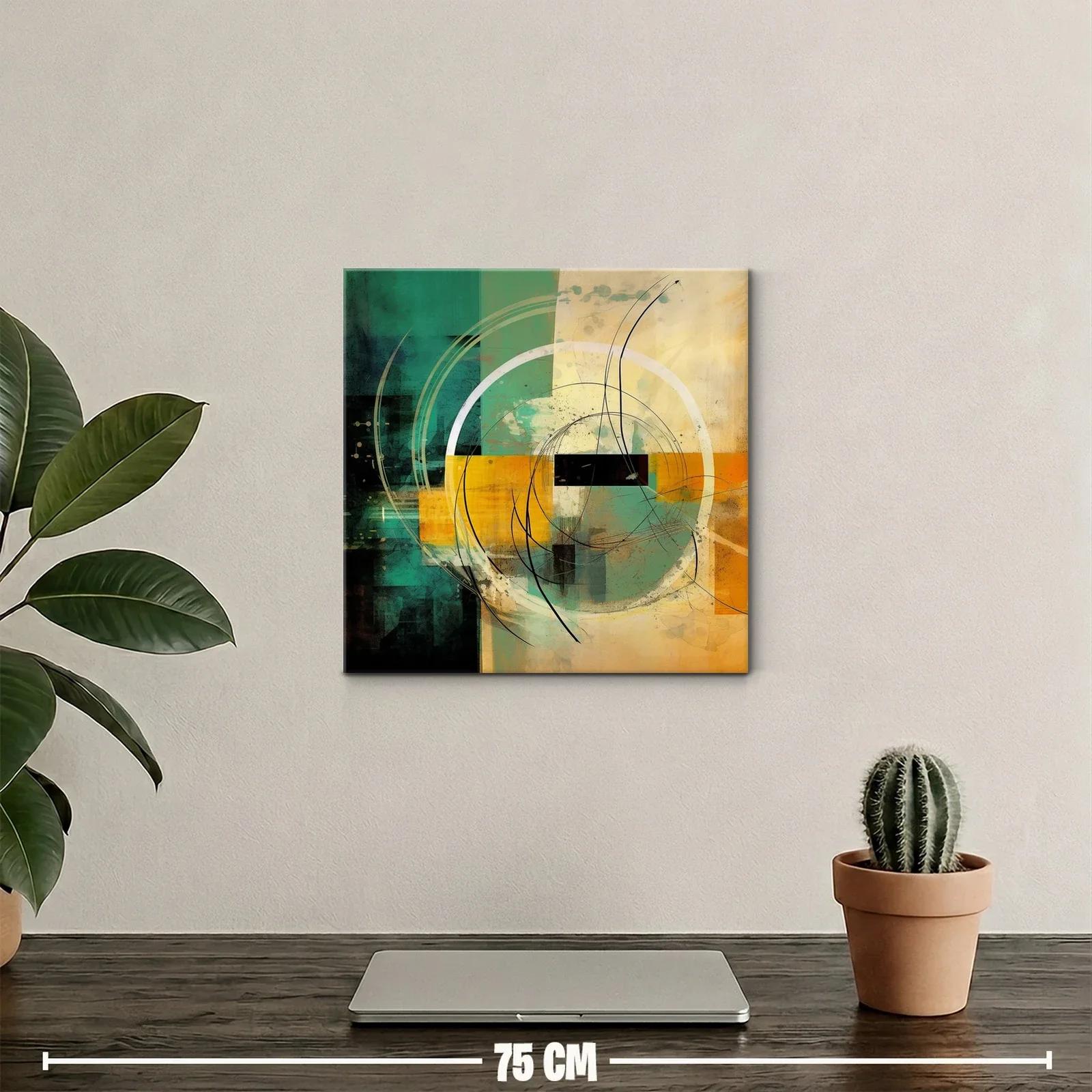 Composición abstracta con círculos y trazos dinámicos — miniatura 2