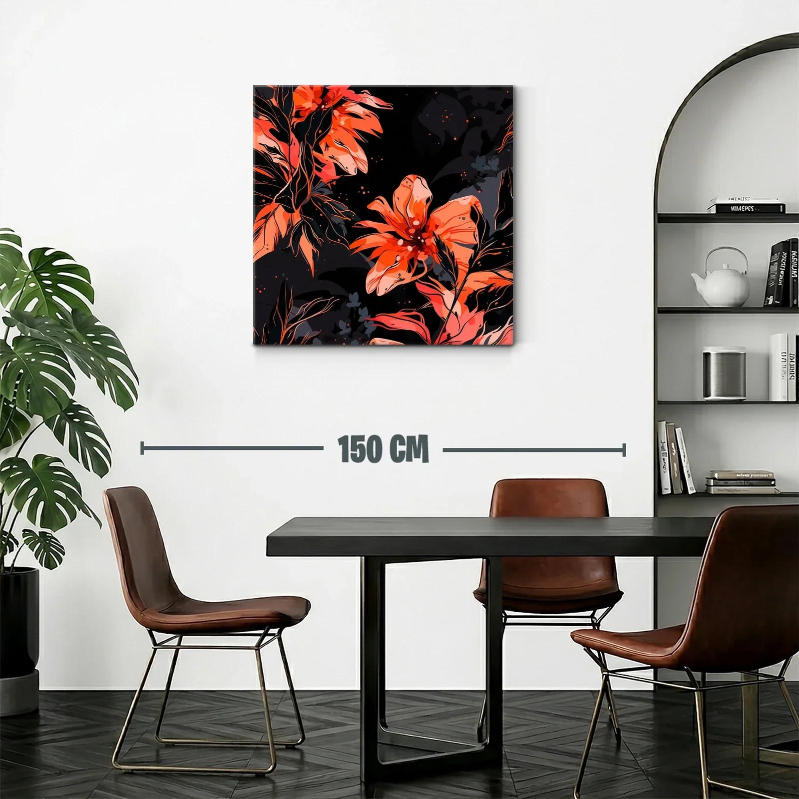 Flores vibrantes en tonos cálidos sobre fondo oscuro — miniatura 2