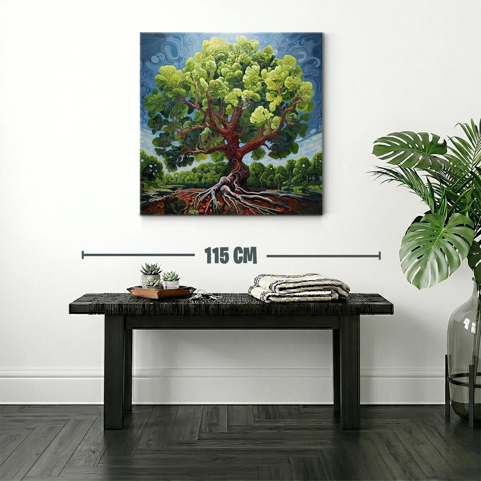 Árbol vibrante con raíces expuestas y follaje exuberante — miniatura 2