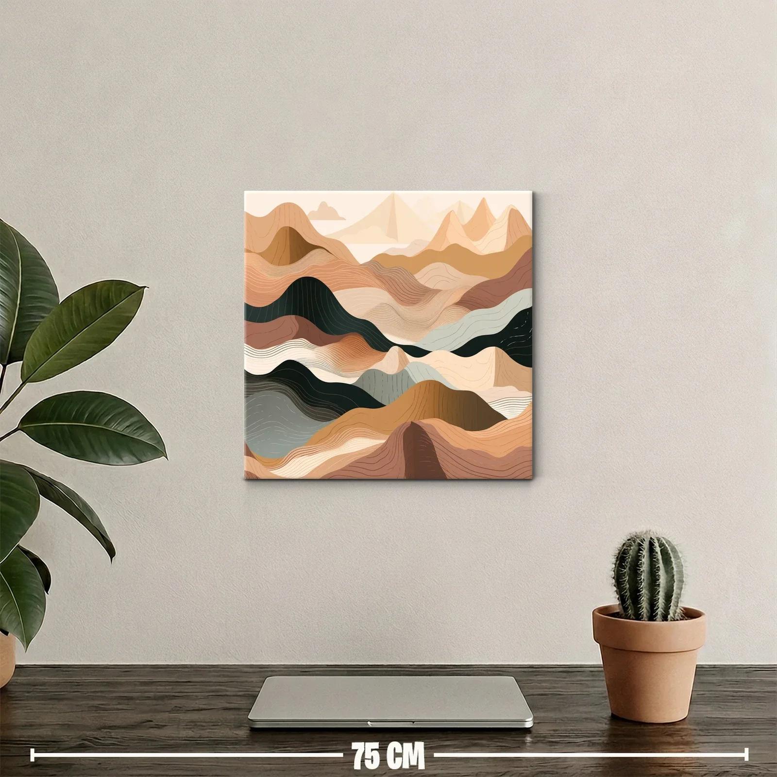 Paisaje abstracto en tonos tierra y negro elegante — miniatura 2