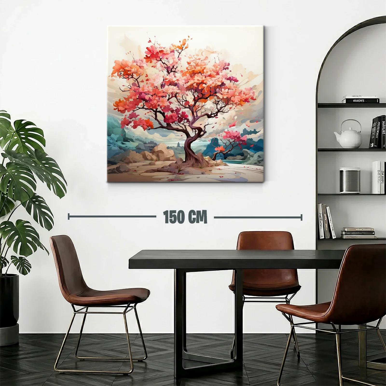 Árbol de flores vibrantes en paisaje sereno y etéreo — miniatura 2
