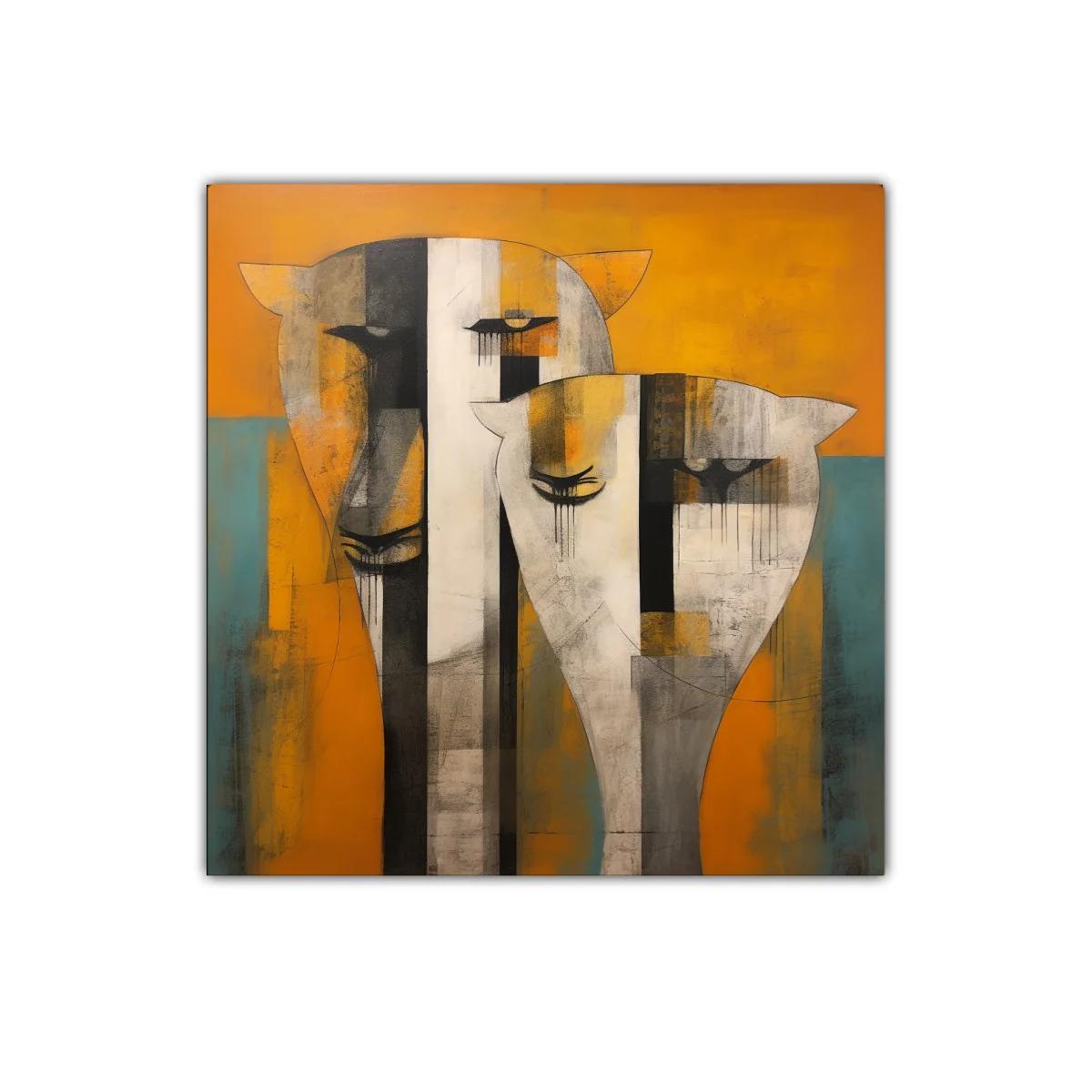 Cuadro decorativo con figuras abstractas y tonos cálidos — imagen principal