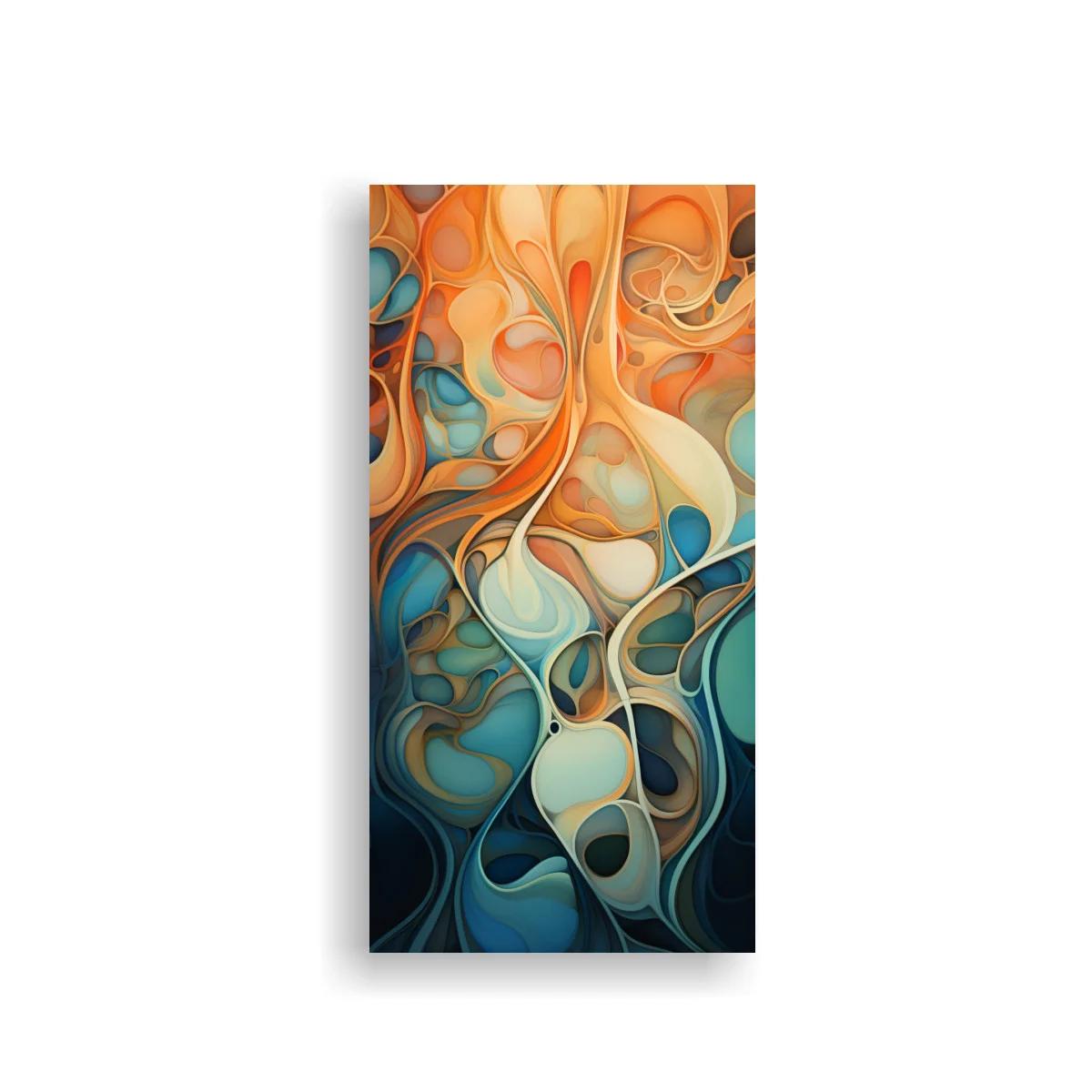 Cuadro abstracción biomórfica con curvas fluidas