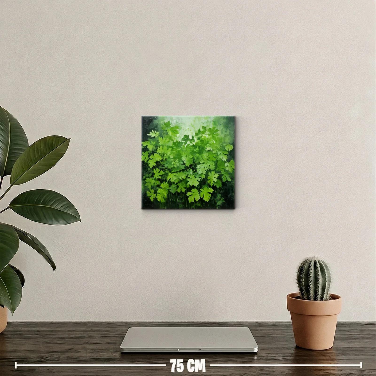 Cuadro decorativo con hojas verdes vibrantes y naturales — miniatura 2