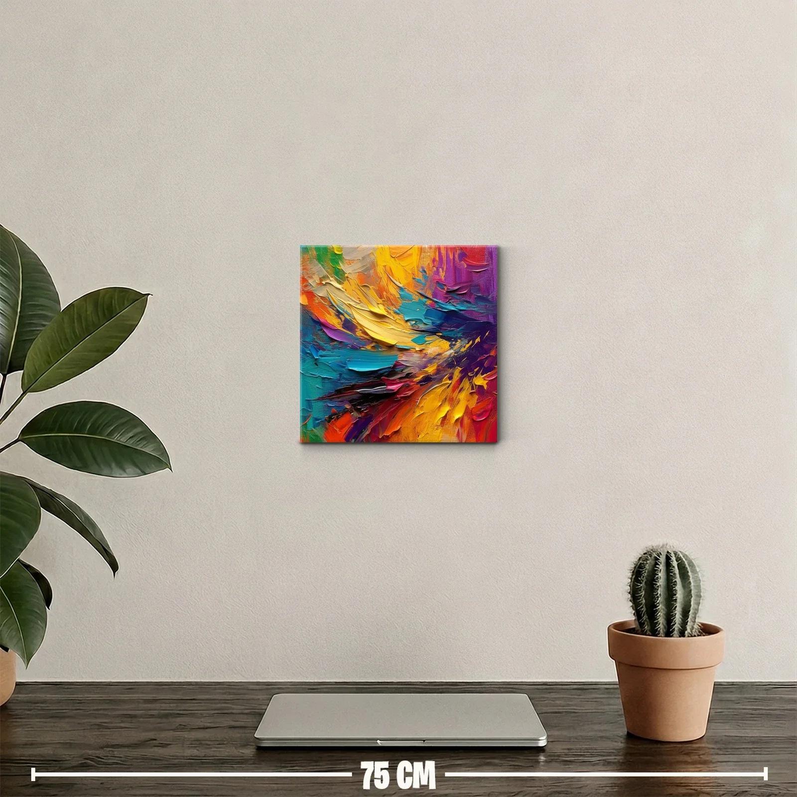 Cuadro vibrante con explosión de colores intensos y textura — miniatura 2