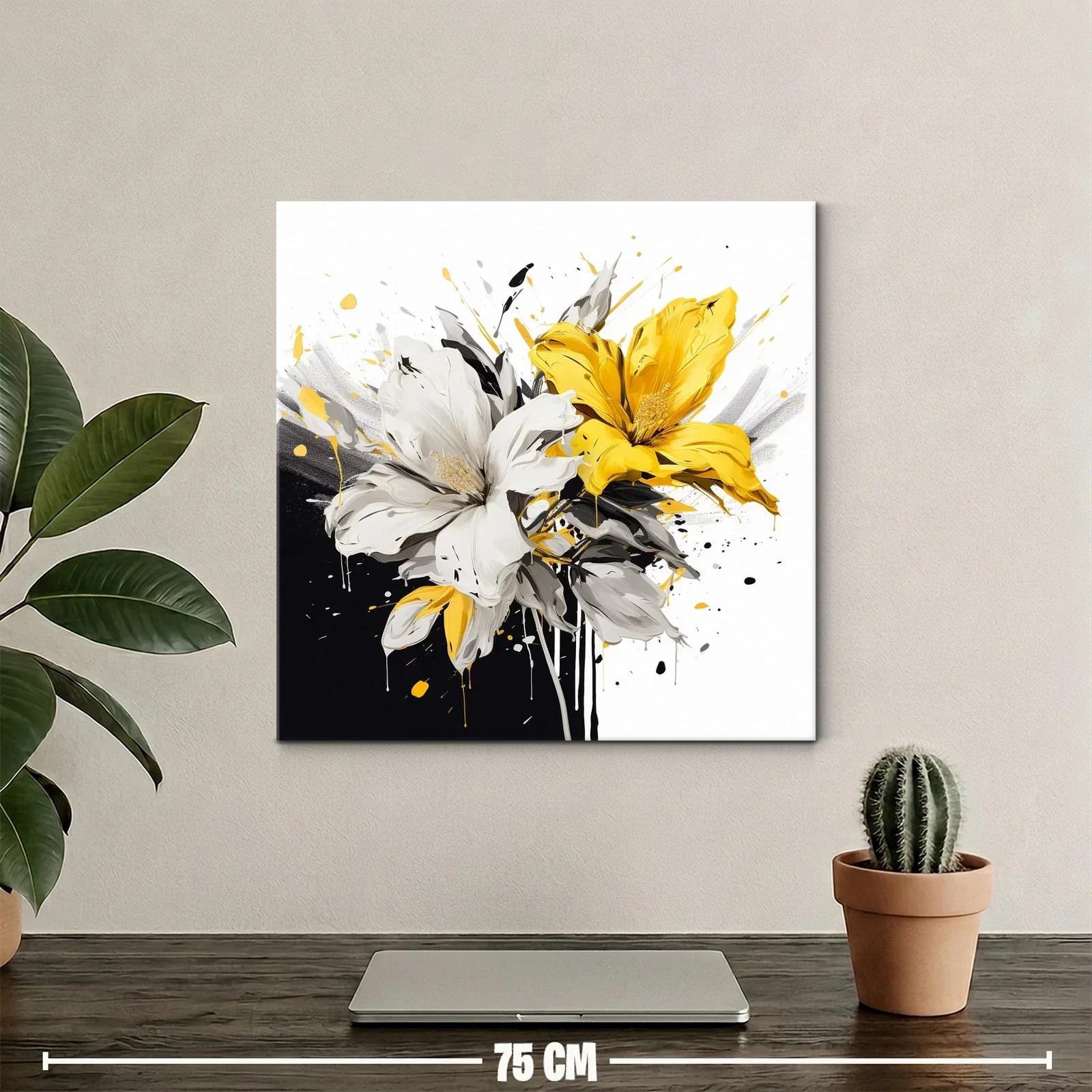 Flores en contraste brillante con tonos amarillos y grises — miniatura 2