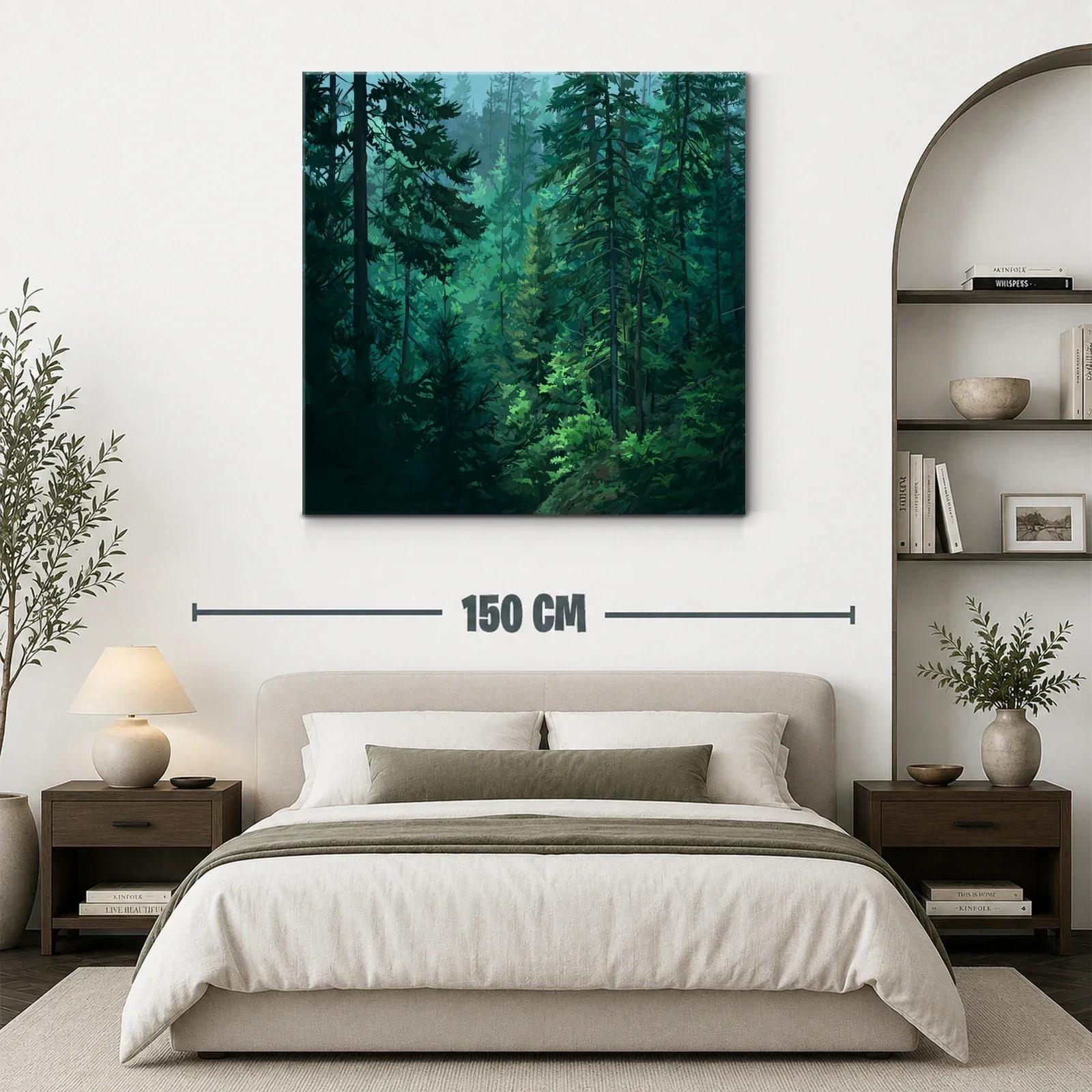 Bosque frondoso en tonos verdes y azules concentrados — miniatura 3