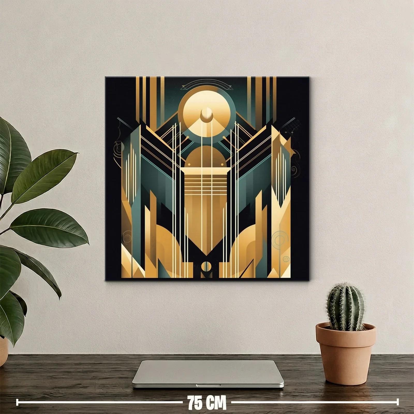 Composición geométrica abstracta en tonos dorados y azules — miniatura 2