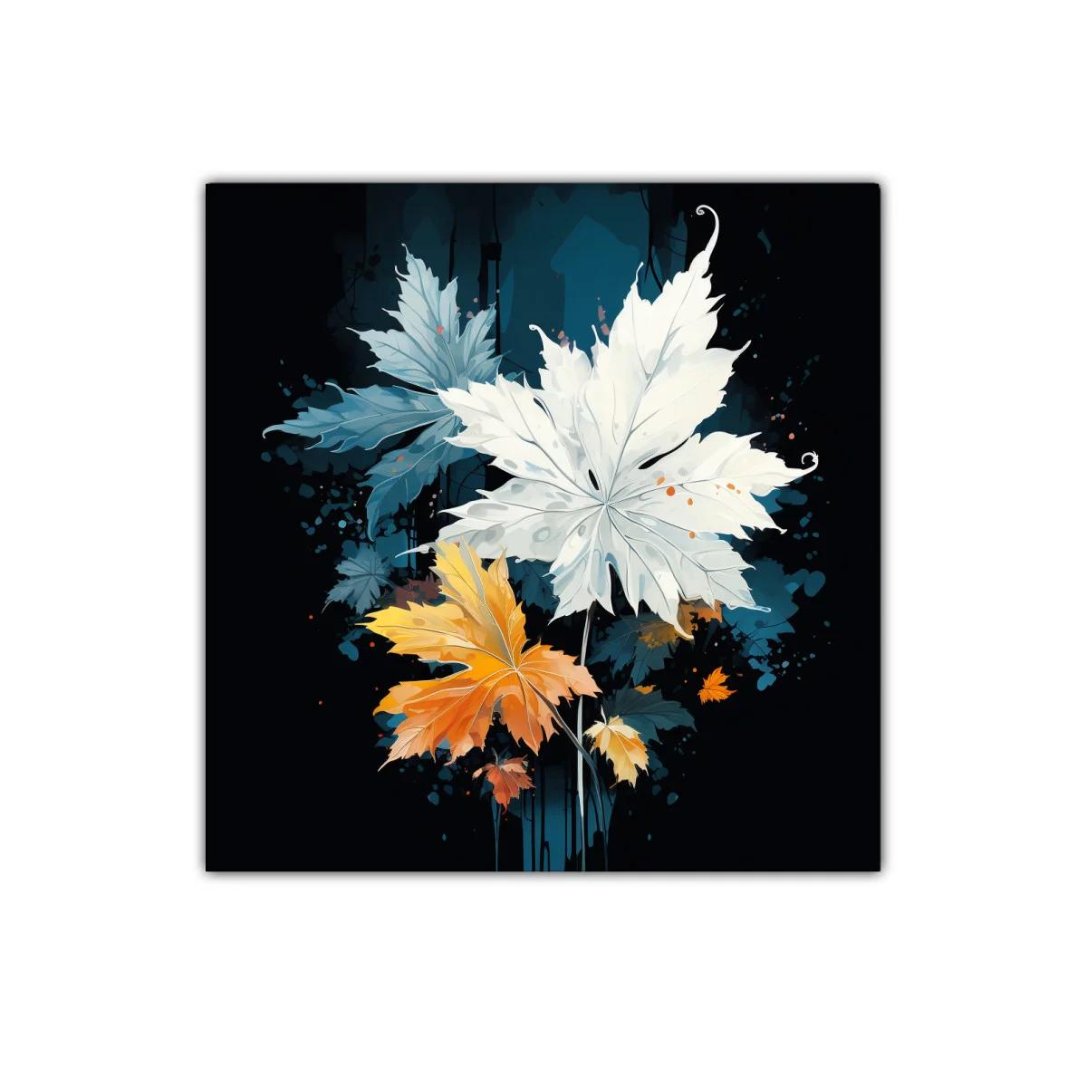 Composición artística de hojas en tonos blanco y naranja — imagen principal