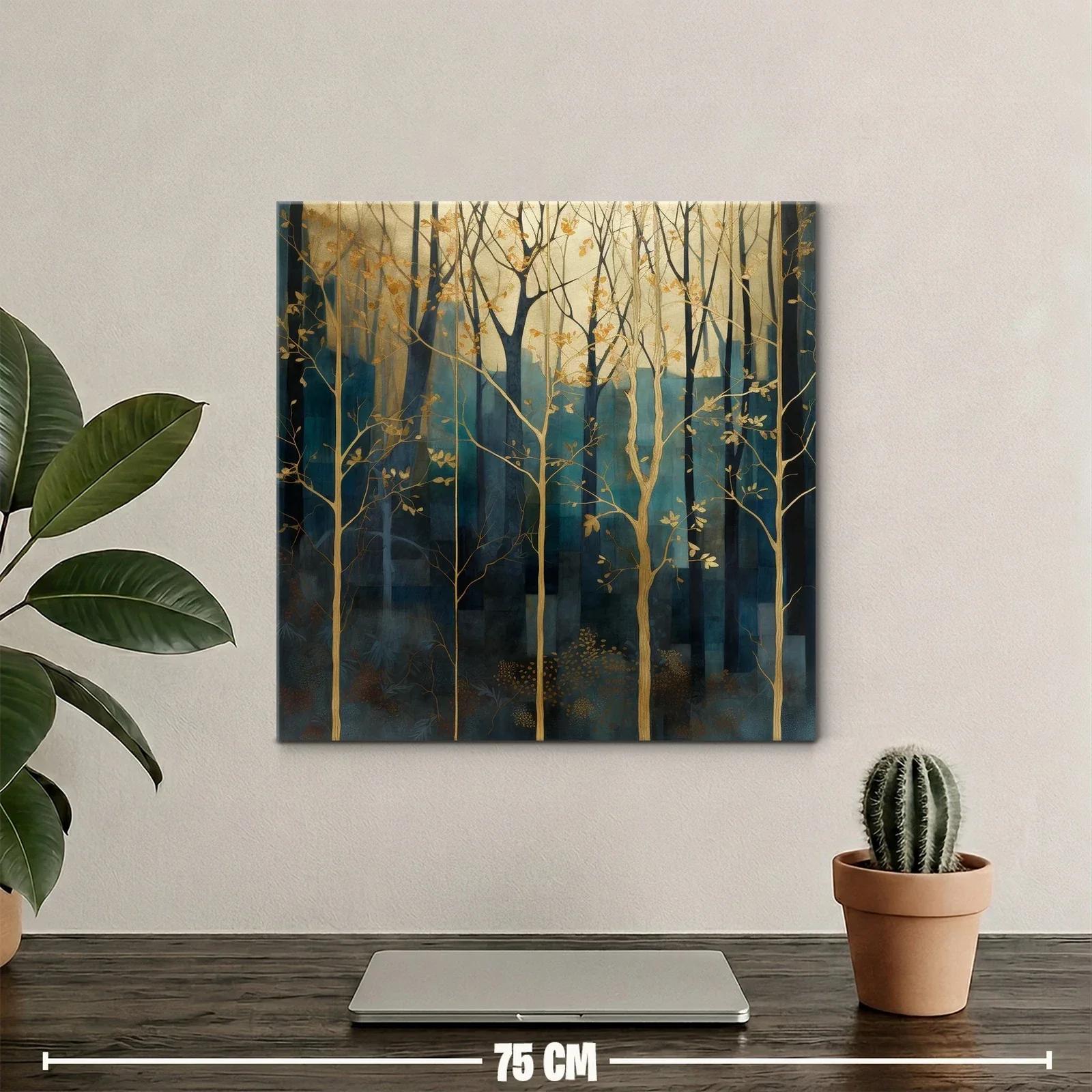 Bosque encantado con tonos dorados y azul profundo — miniatura 2