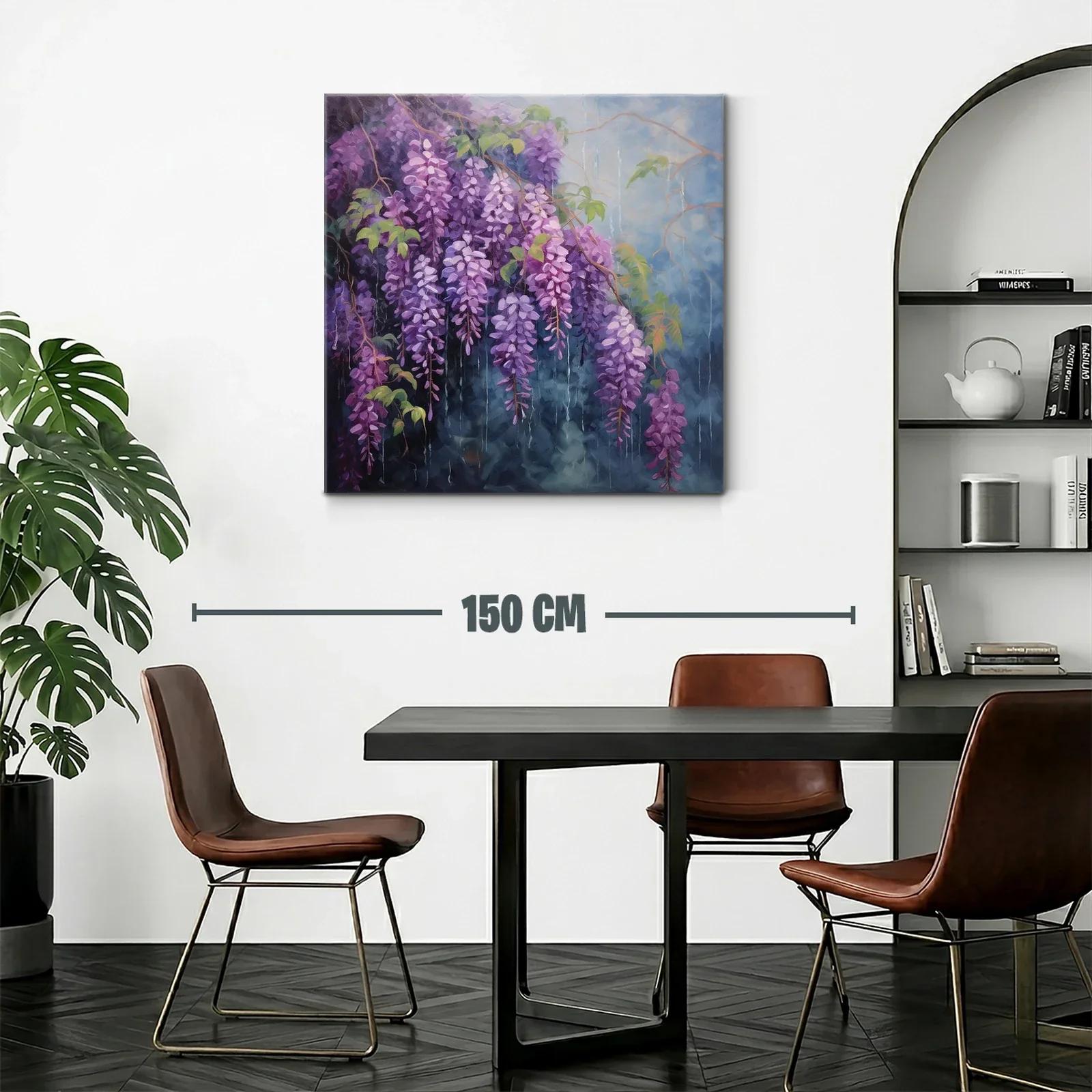 Elegancia floral en cascada con tonos violetas y verdes — miniatura 2
