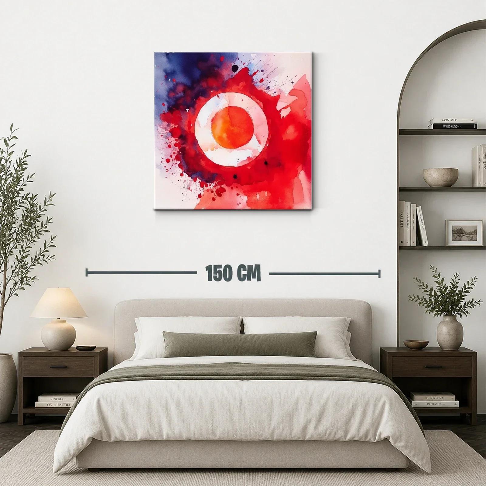 Composición abstracta con círculos en tonos rojos vibrantes — miniatura 3