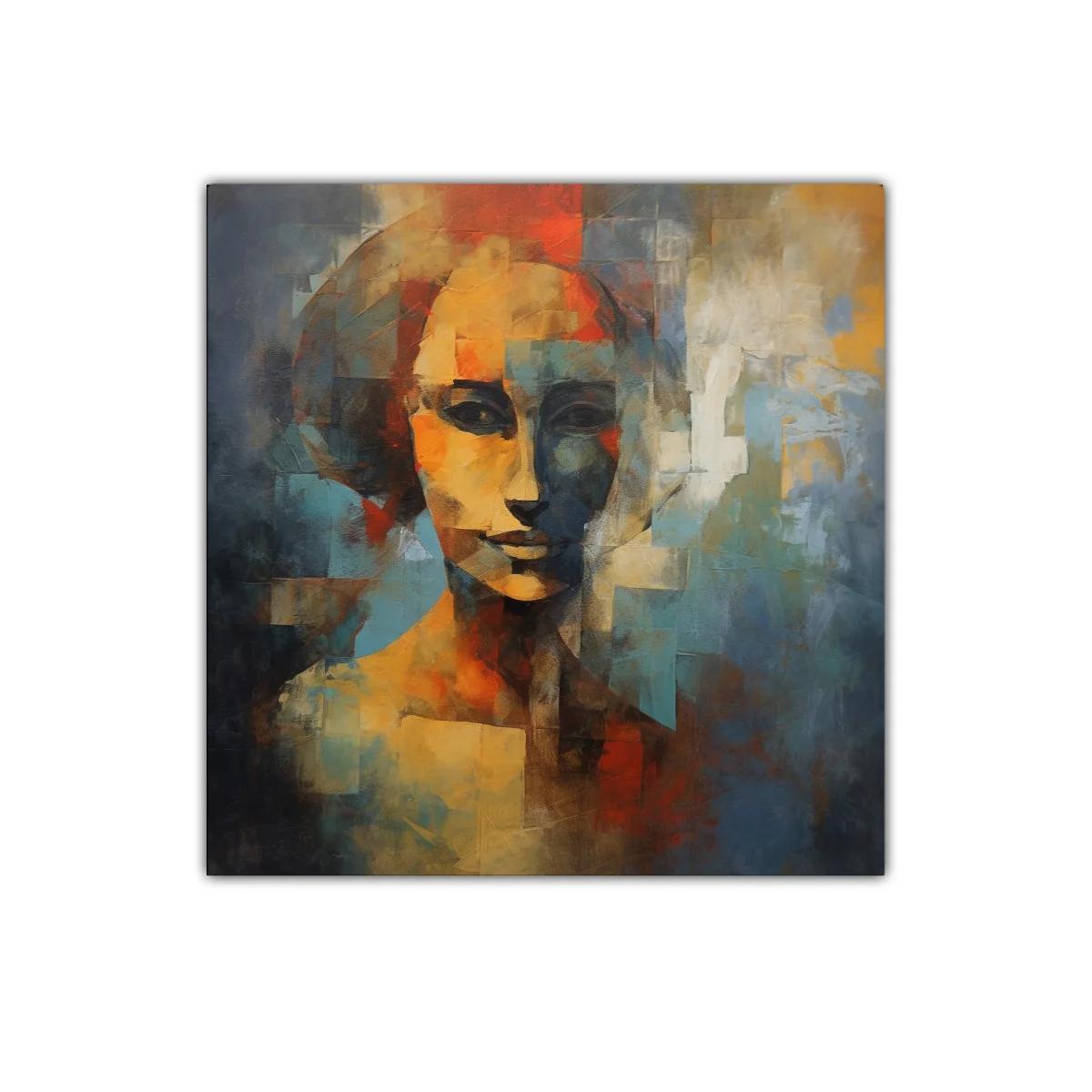 Rostro abstracto en tonos cálidos y fríos — miniatura 1