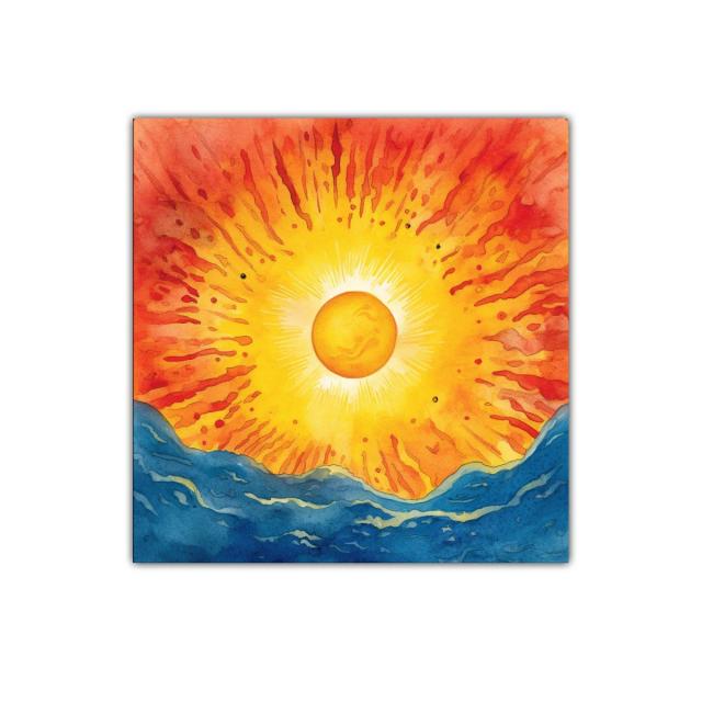 Explosión de luz solar sobre montañas azules vibrantes