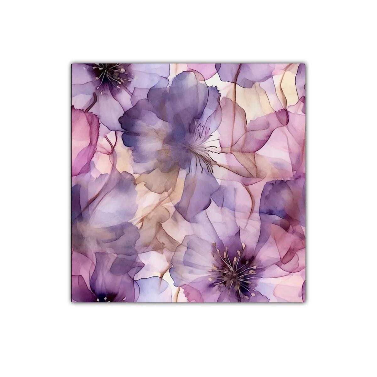 Cuadro decorativo flores en tonos lavanda y rosa suave — imagen principal