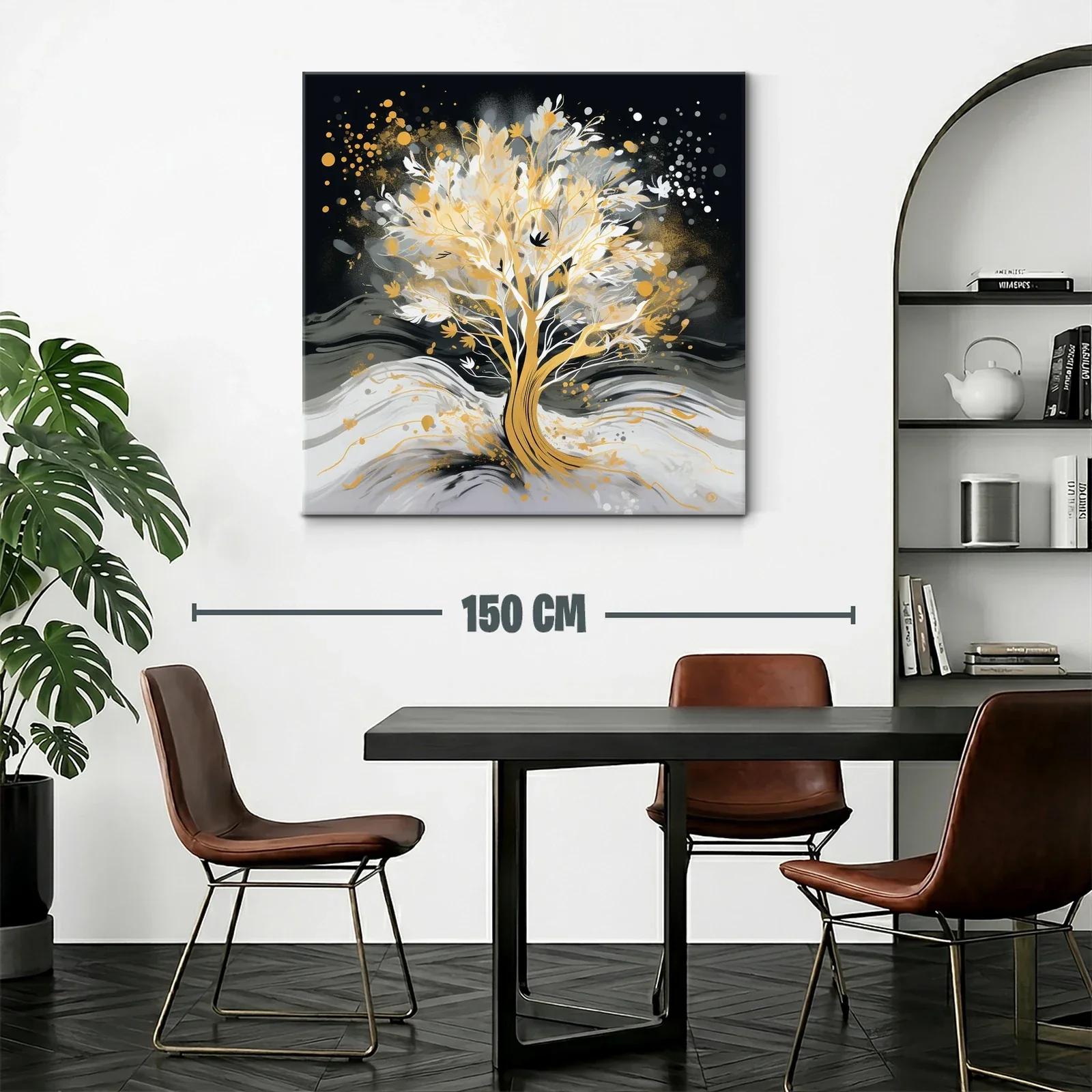 Árbol luminoso en tonos dorados y grises — miniatura 2