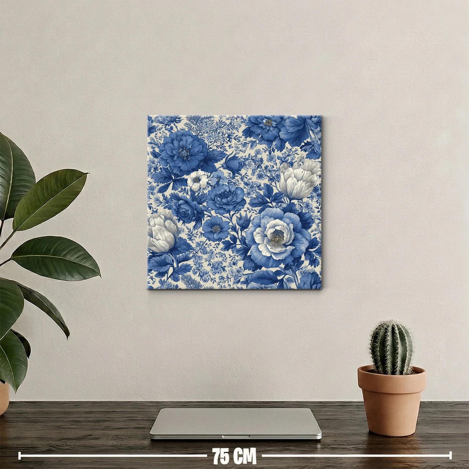 Elegancia floral en tonos azules para cualquier espacio — miniatura 2