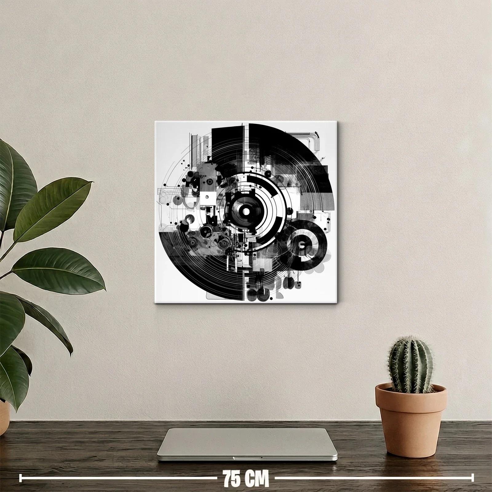 Composición abstracta circular en tonos en escala de grises — miniatura 2