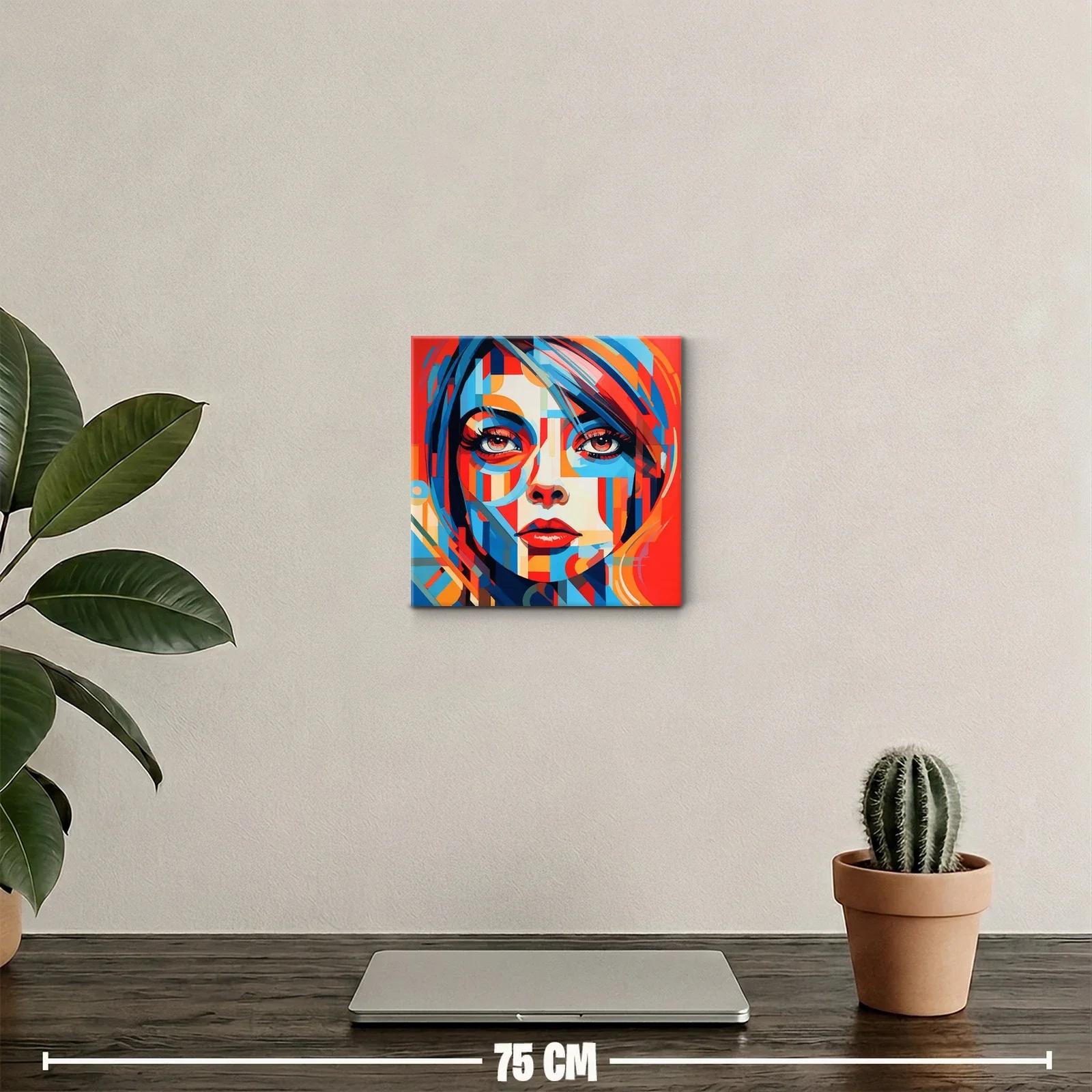 Retrato femenino vibrante con formas geométricas coloridas — miniatura 2