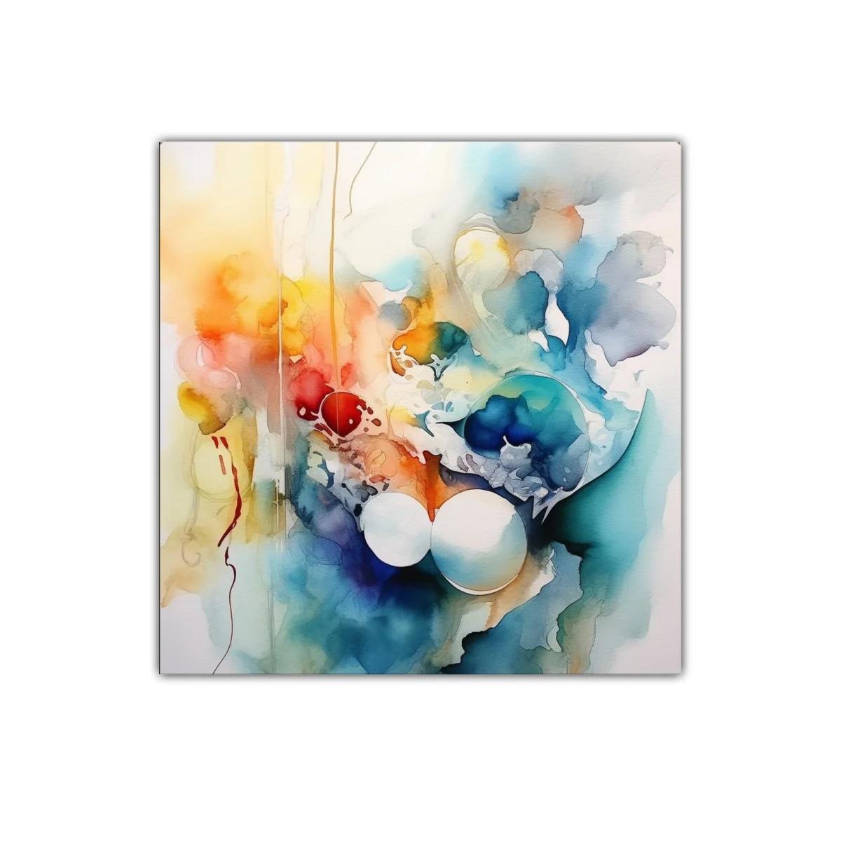 Cuadro abstracto con formas y colores vibrantes