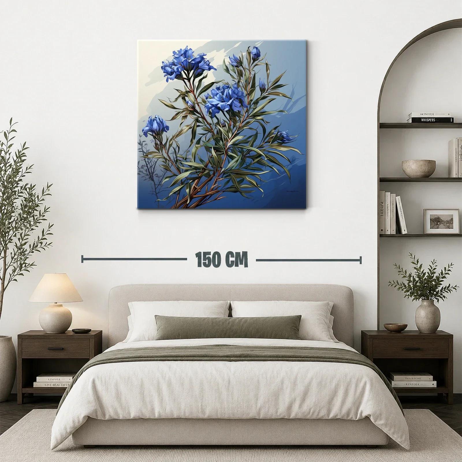 Ramas con flores azules sobre fondo degradado — miniatura 3