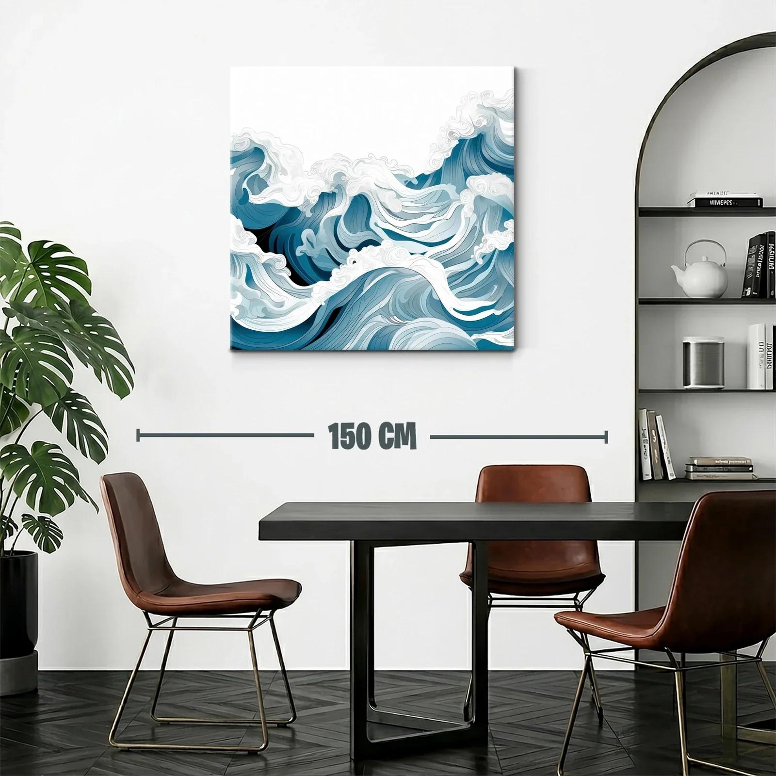 Movimiento fluido de olas en paleta azul y blanco — miniatura 2