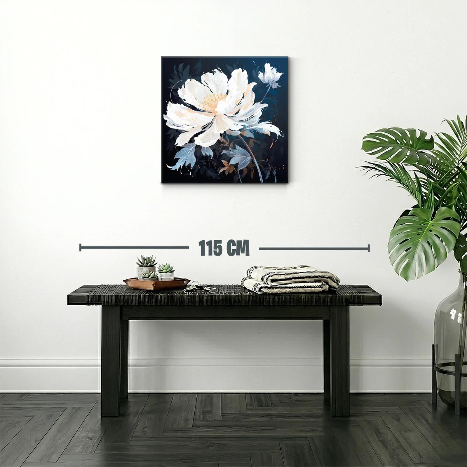 Elegancia natural con flor blanca y tonos azulados — miniatura 2