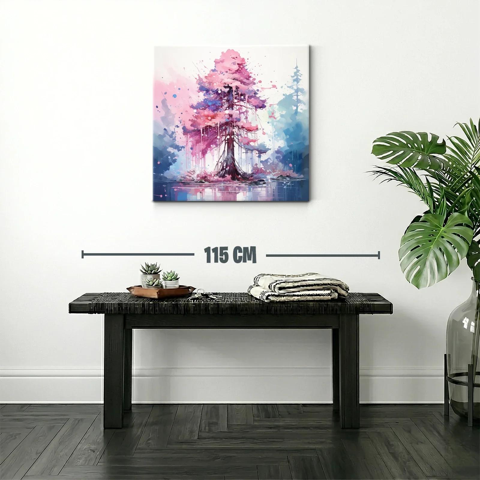 Árbol mágico con tonos rosas y azules vibrantes — miniatura 2