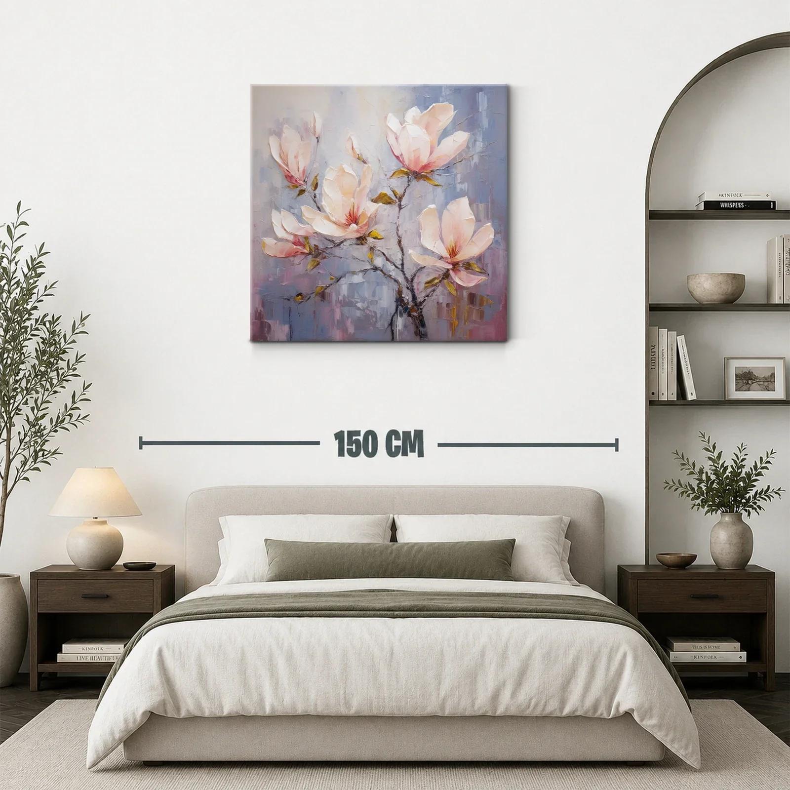 Cuadro con delicadas flores en tonos pastel cálidos — miniatura 3