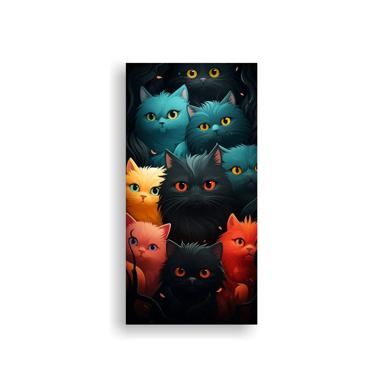 Cuadro grupo de gatos de ojos brillantes
