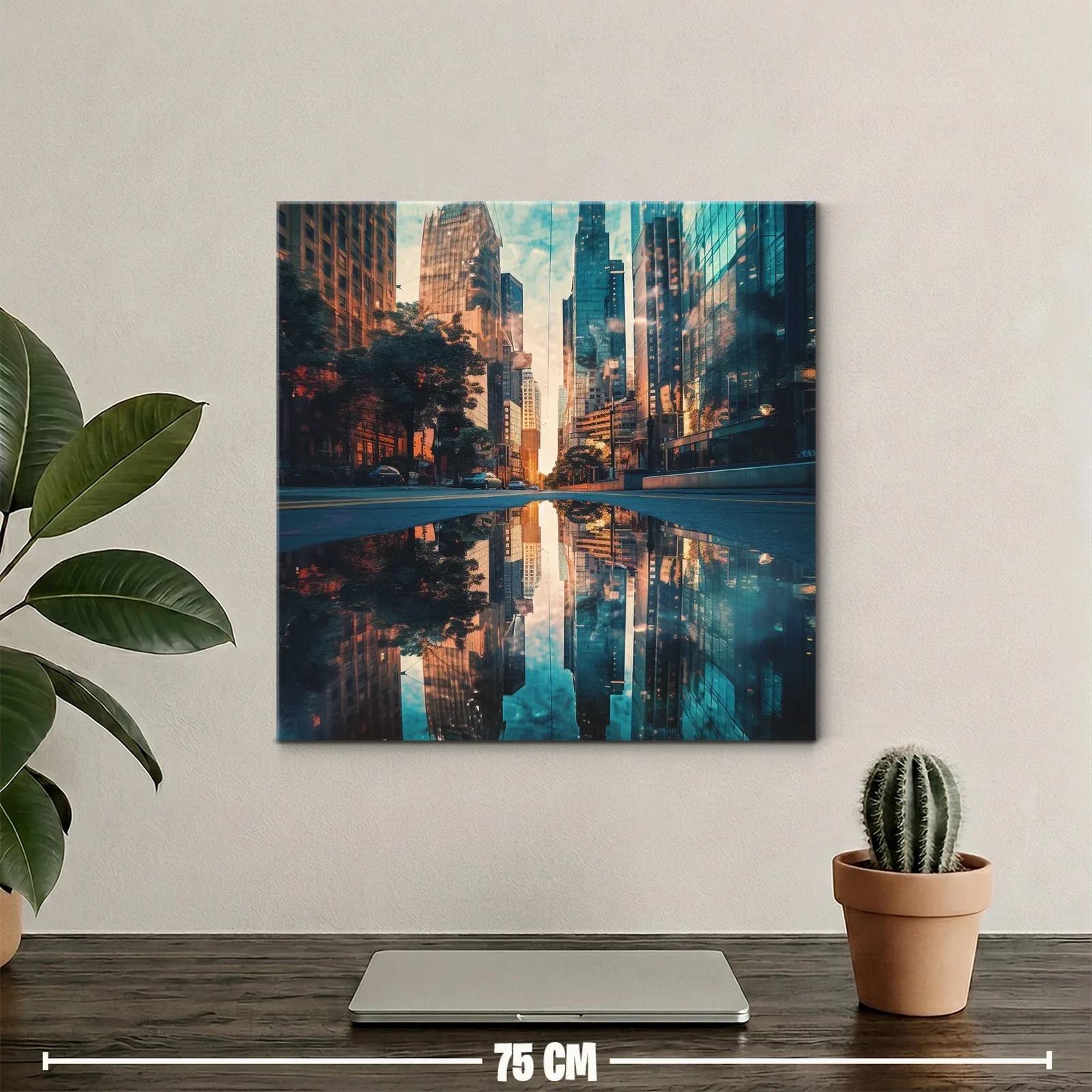 Reflejo urbano en atardecer vibrante y moderno — miniatura 2
