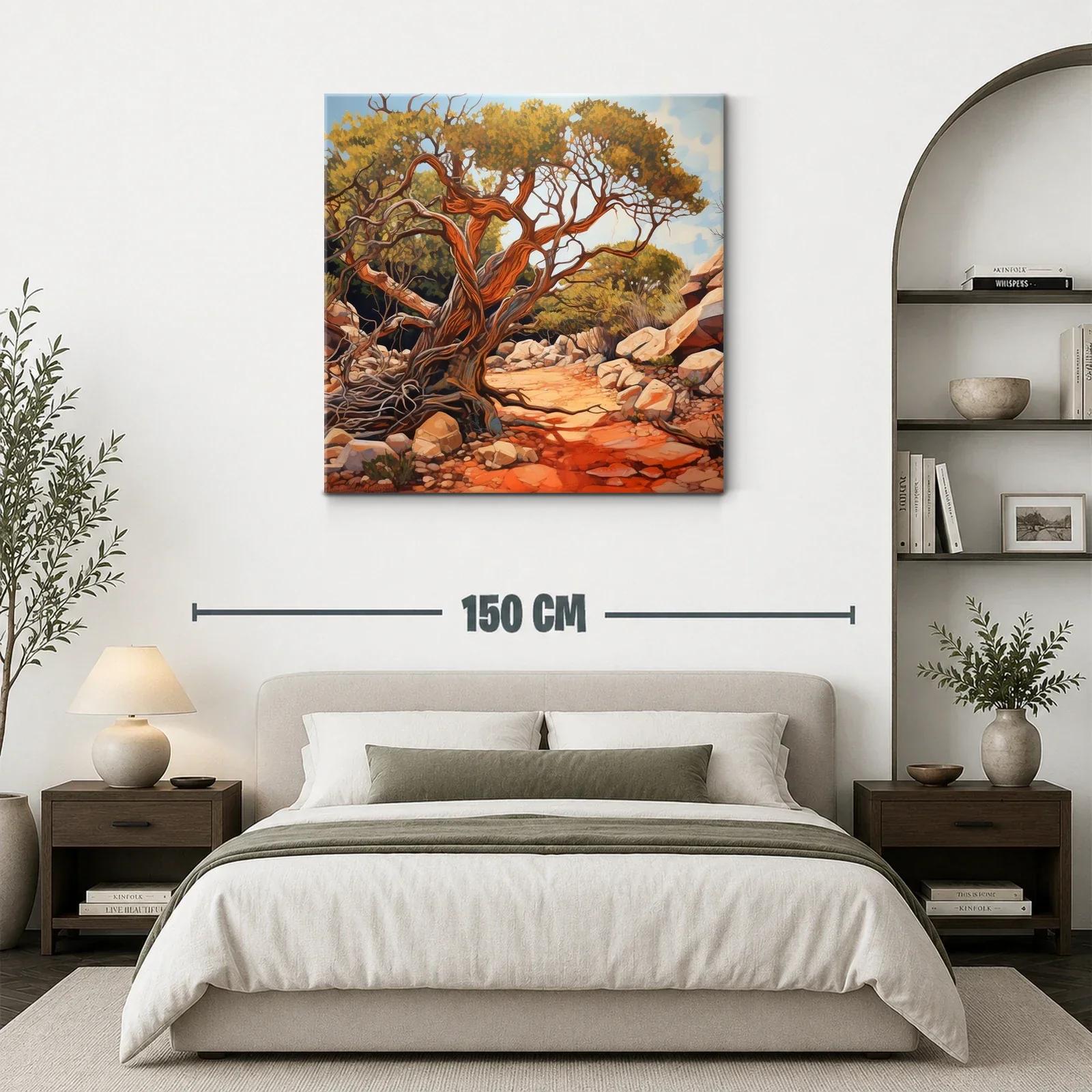 Paisaje natural con árbol antiguo y caminos entre rocas — miniatura 3