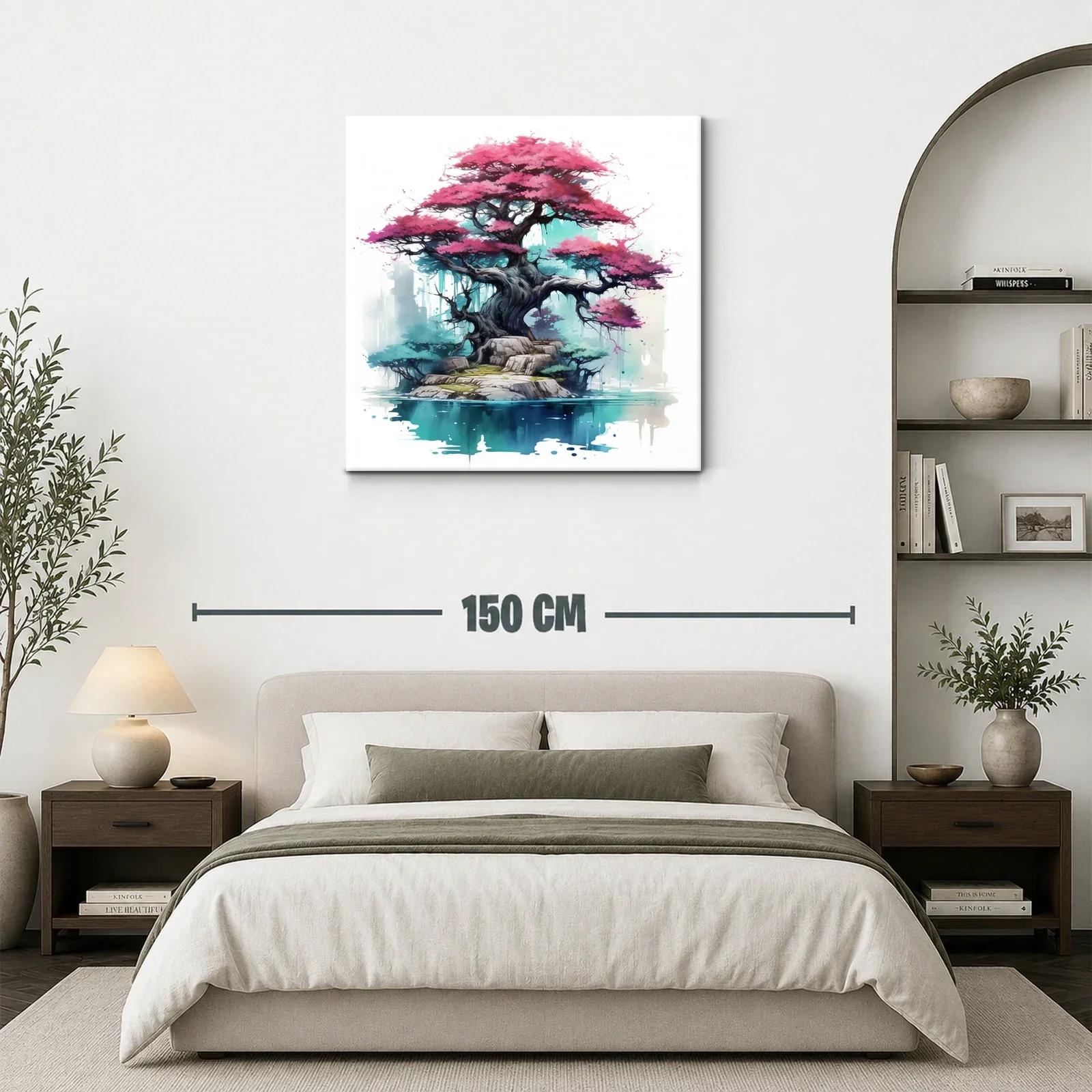 Árbol de sakura sobre isla en oasis sereno y místico — miniatura 3