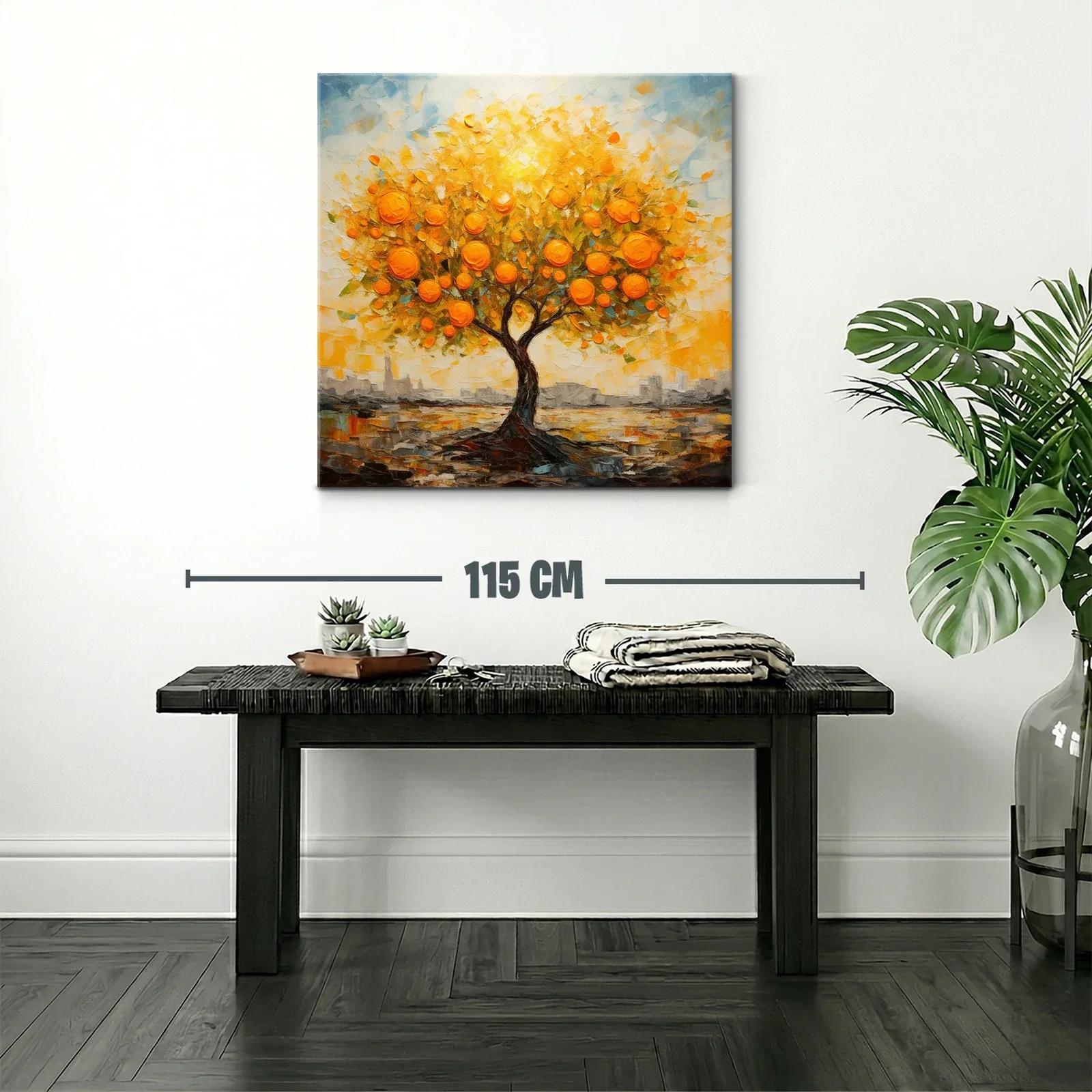 Árbol de frutas naranjas en paisaje cálido y vibrante — miniatura 2
