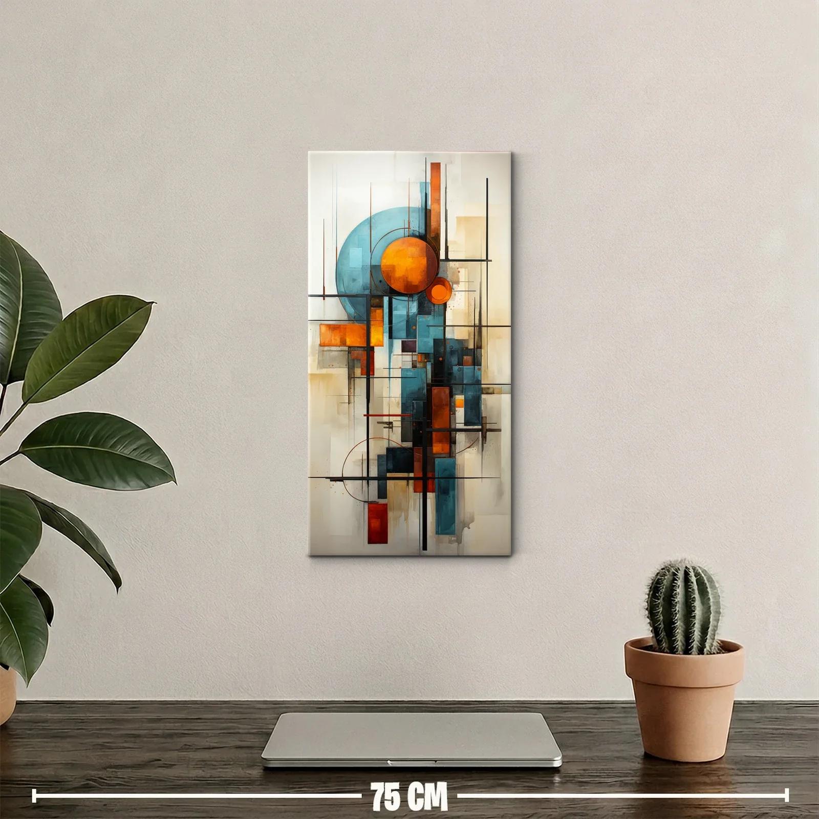 Cuadro geométrico con semicírculo azul verdoso — miniatura 2