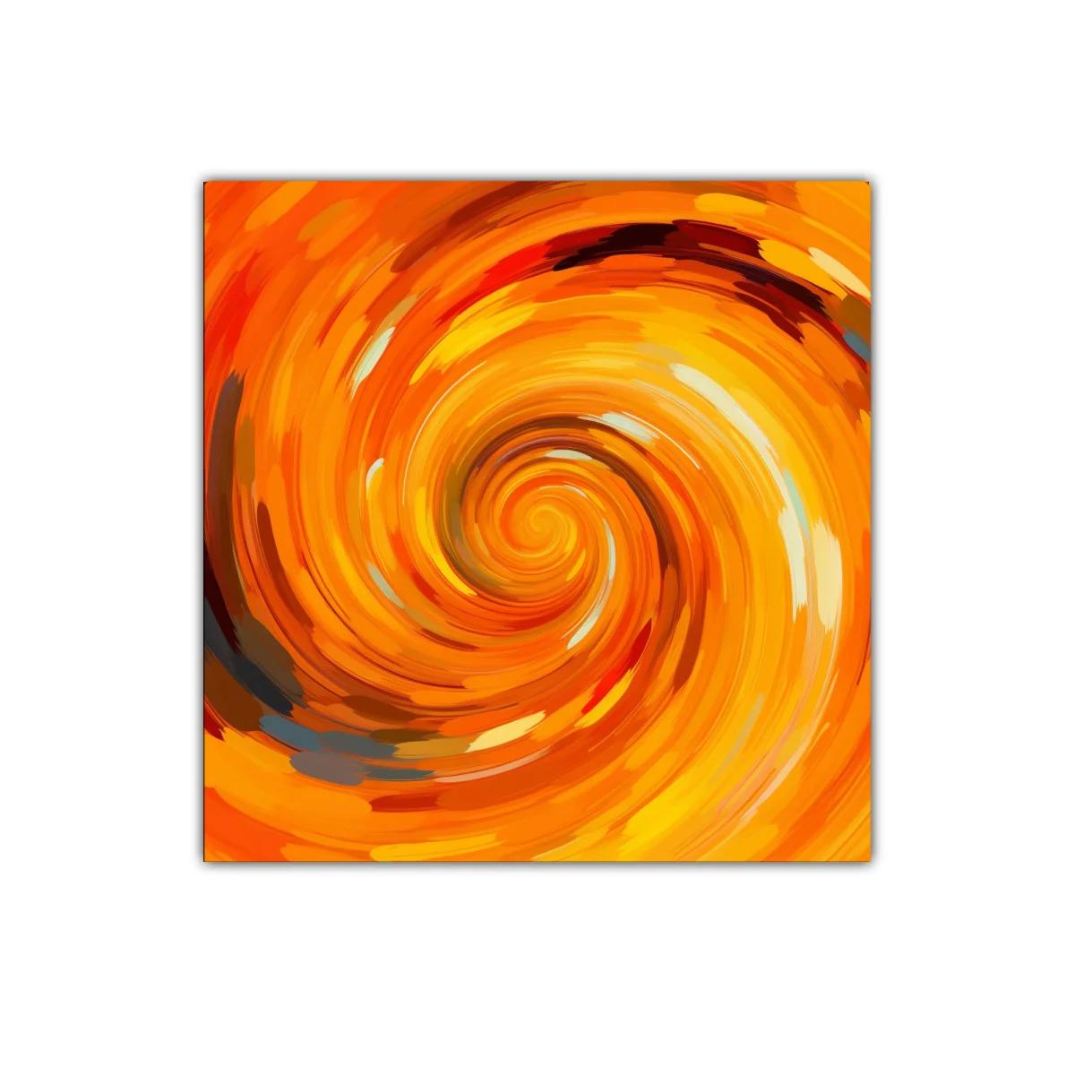 Cuadro abstracto en espiral con tonos cálidos vibrantes — imagen principal