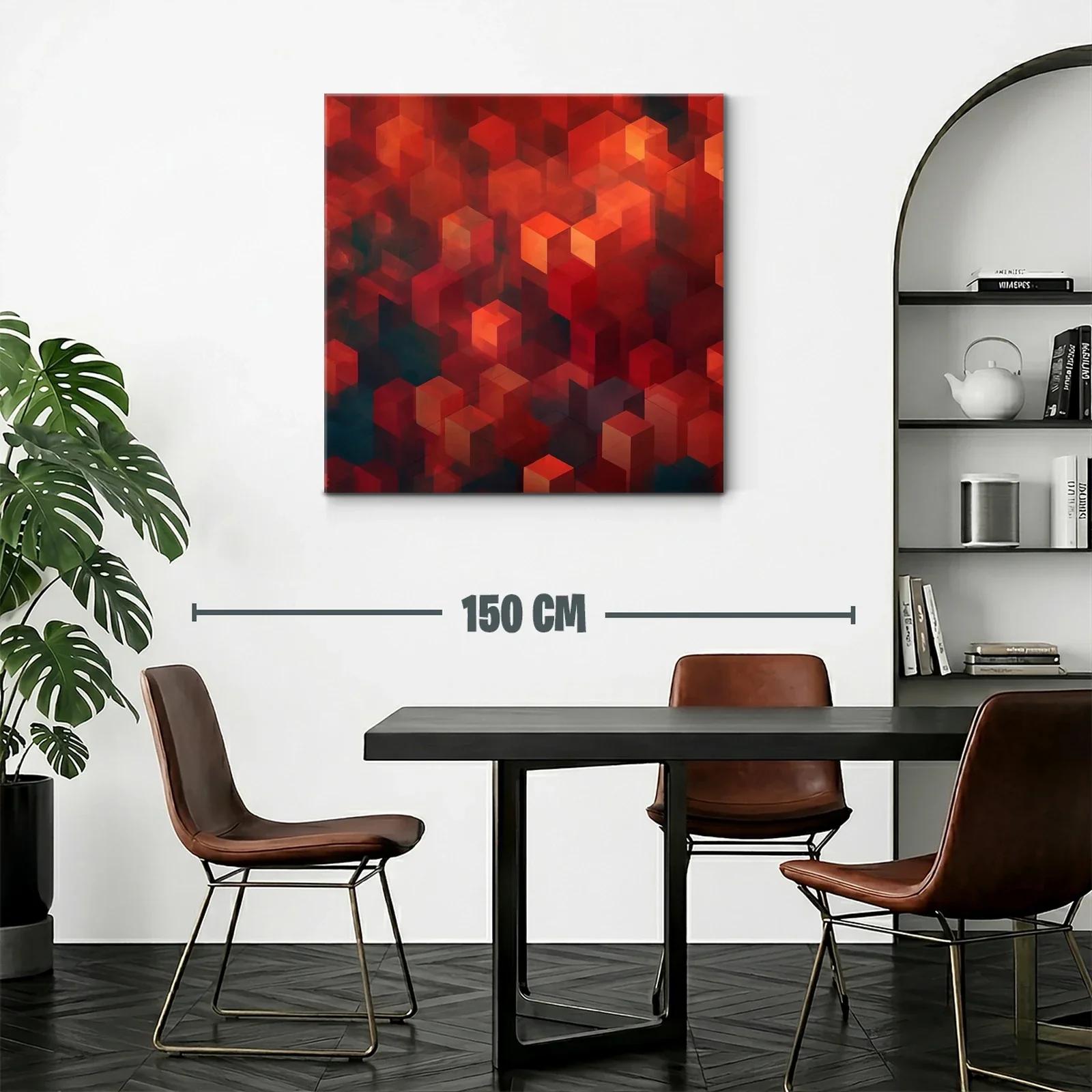 Composición abstracta con cubos en tonos cálidos — miniatura 2
