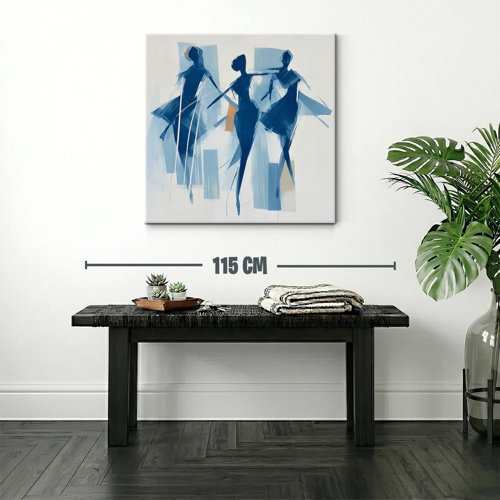 Danza abstracta en tonos azules y toques cálidos — miniatura 2
